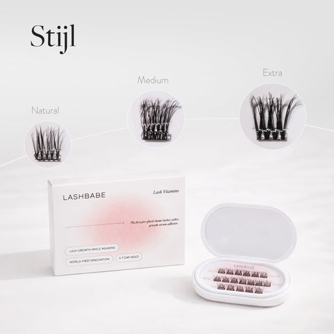 Lash Vitamins - Pre-Glued Cluster Lash Caffeine Pep Effect Starter Kit