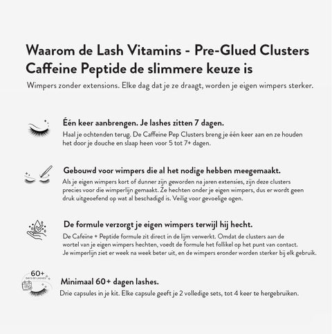 Lash Vitamins - Pre-Glued Cluster Caffeine Pep Starter Kit